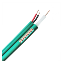 MC-KX6P-100 - Cable coaxial KX6 Vídeo y alimentación Rollo de 100 metros Cubierta color verde Cables separados paralelos
