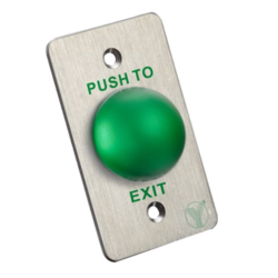 PBK-818A - Pulsador de liberación de puerta Semiesfera Doble función: NO/NC Empotrado o en superficie con MBB-811B-M