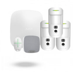 AJ-KITPIRCAM7 - KIT Alarma AJAX (1 PANEL/GPRS-DUALSIM/IP + 3 PIRCAM + 1 MANDO + 1 SIRENA)