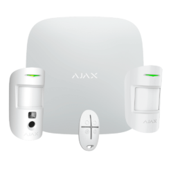 AJ-STARTERKIT-CAM-MP-W - Kit de alarma profesional, Grado 2, Ajax Hub 2, 1 PIRCAM 1 detector PIR y 1 mando