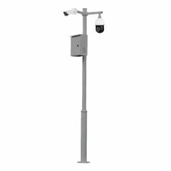 KIT-BACULO-45-GRIS - Báculo desmontable de 4,5m de altura en acero galvanizado de color gris con soporte para cámara y speed dome