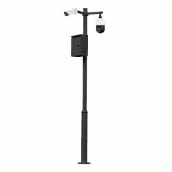 KIT-BACULO-45-NEGRO - Báculo desmontable de 4,5m de altura en acero galvanizado de color negro con soporte para cámara y speed dome