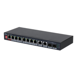PFS3210-8ET2GF-96 - Switch PoE 2.0 8 puertos 10/100 + 2 Combo Gigabit RJ45/SFP Uplink 96W 802.3at Layer2