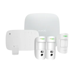 AJ-HUB2KIT-MP-PHOD-KPD-W - Kit de alarma profesional Certificado Grado 2 Comunicación Ethernet y dual SIM GPRS