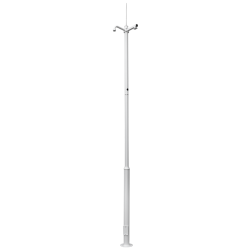 MC-MAST-4.5M-W - Báculo Desmontable de 4,5m de alturta en acero galvanizado de color blanco con soporte para cámara y speed dome