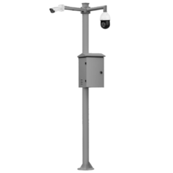 KIT-BACULO-60-GRIS - Báculo desmontable de 6m de altura en acero galvanizado de color gris con soporte para cámara y speed dome
