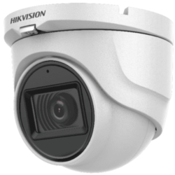 DS-2CE76D0T-ITMFS - Cámara minidomo Turret HD-TVI 4 en 1 Hikvision, 2MP, IR 30m. Micrófono integrado, audio por el coaxial en señal HD-TVI.