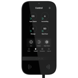 FIBRA-KEYPADTOUCHSCREEN-B - Teclado con pantalla IPS táctil y lector RFID Armado/desarmado total o por grupos
