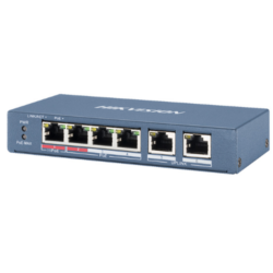 DS-3E0106HP-E - Switch POE 4 puertos Hikvision Diseño para transmisión de video