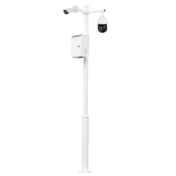KIT-BACULO-45-BLANCO - Báculo desmontable de 4,5m de altura en acero galvanizado de color blanco con soporte para cámara y speed dome