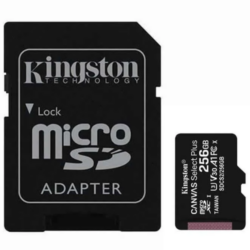 MICROSD256KIN - Tarjeta de Memoria Kingston CANVAS Select Plus 256GB microSD XC con Adaptador/ Clase 10/ 100MBs