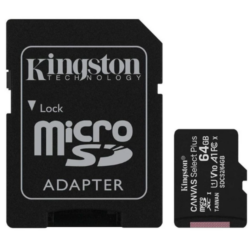 MICROSD64KIN - Tarjeta de Memoria Kingston CANVAS Select Plus 64GB microSD XC con Adaptador/ Clase 10/ 100MBs