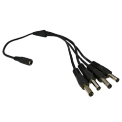 MC-CON104-DVR - Cable para distribución de Alimentación DC JACK 1 entrada Hembra a 4 salidas Macho