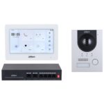 KTP04-S2(S) - Kit de videoportero IP para superficie con monitor interior de 7″ y switch PoE