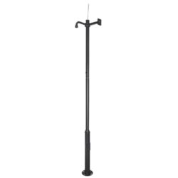 MC-MAST-3.5M-B - Báculo Desmontable de 3,5m de altura en acero galvanizado de color negro con soporte para cámara y speed dome
